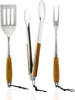 Cross-border dedicated rosewood handle stainless steel barbecue set four-piece barbecue tool BBQ Barbecue suit