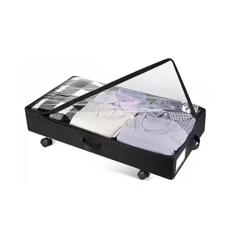 New Cross-border Simple Bed Storage Rack 600D Oxford Cloth Pulley Iron Multifunctional Toy Storage Rack