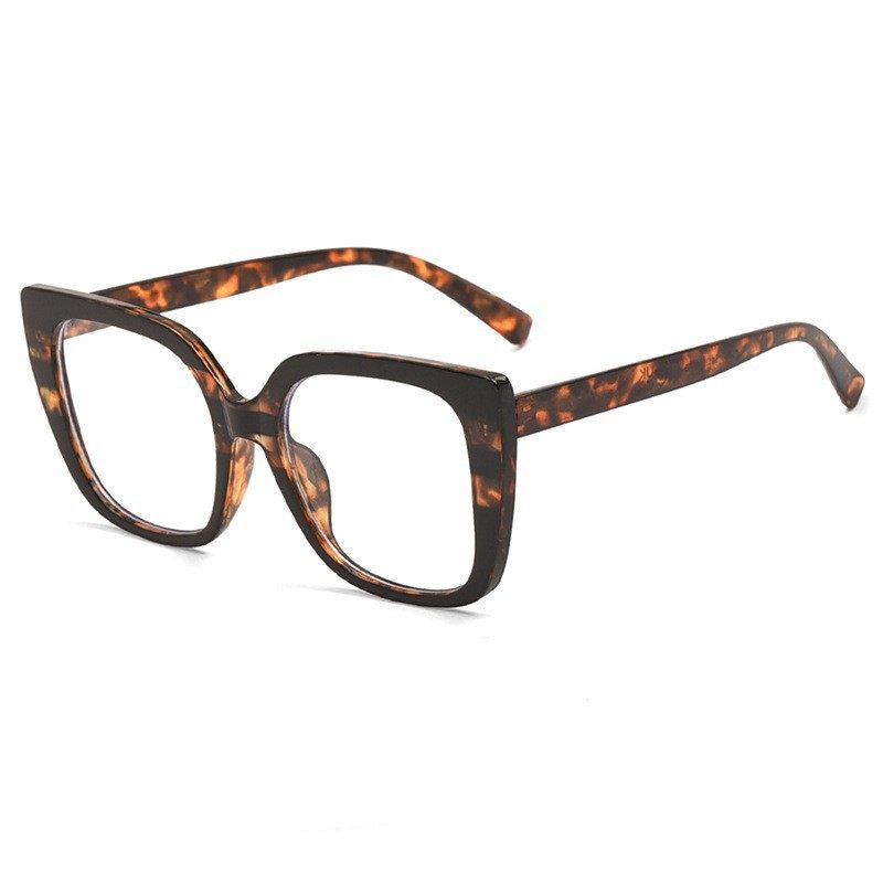 New Style Simple and Fashionable Leopard Print Frame Plain Plain Mirror Internet Celebrity Same Style Distinctive Instagram European and American Anti-Blue Light Glasses Frame
