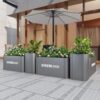 Outdoor Stainless Steel Flower Box Combination Restaurant Hotel Outdoor and Retractable Solar Light with Flower Trough Iron Flower Bed
