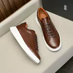 New Trendy Men's Casual sneaker Breathable Ultra-light High-end White Shoes Genuine Leather Low-top Joker Shoes