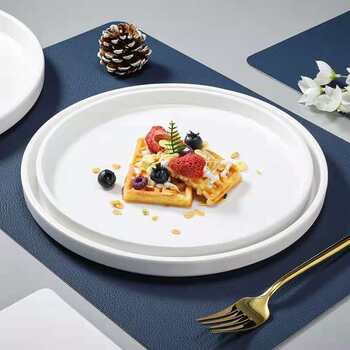 Western steak plate melamine Western plate flat plate white round plate dish dish dessert cake plate commercial