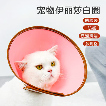 Elizabeth Circle Large Dog Golden Retriever Hood Dog Hood Anti-scratch Bite Anti-licking Cat Pet Elizabeth White Collar