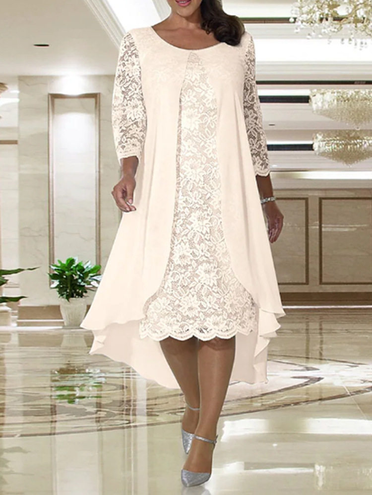 Lace Long Sleeve Chiffon A Line Dress Elegant Design Perfect for Fall Weddings Wholesale Availability