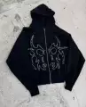 Black Zipper Hoodie 01