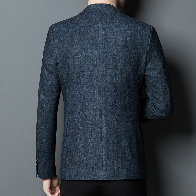 Áo vest nam dáng ôm phong cách Hàn Quốc, blazer nam lịch lãm mặc hàng ngày — Xanh denim