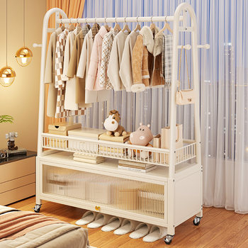 Clothes Rack Floor-Standing Bedroom Home Simple Coat Rack Light Luxury Movable Wardrobe Living Room Balcony Clothes Drying