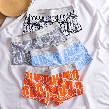 Pure Cotton Women's Underwear, Girls' Boxer Briefs, Unisex Wide-Brimmed Mid-Waist Sports Breathable and Comfortable Boxer Shorts