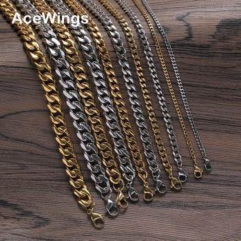 Stainless steel six-sided grinding Cuban chain lobster clasp necklace 3mm5mm7mm9mm11mm Cuban personality necklace