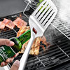 In stock large 16-inch 430 stainless steel BBQ grill barbecue fork food clip oil brush barbecue tools suit 5 pieces