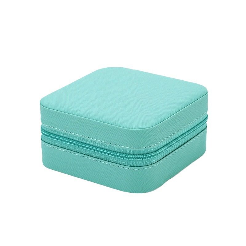 Jewelry Storage Box Cross-Border Portable Zipper Bag Travel Jewelry Earrings Earrings Pu Jewelry Storage Box