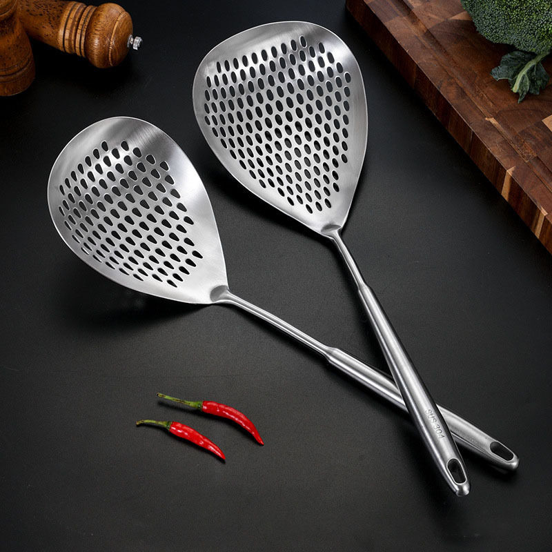 304 Stainless Steel Pepper Colander Household Kitchen Noodles Artifact Dumpling Noodles Spoon Drain Water Fried Net