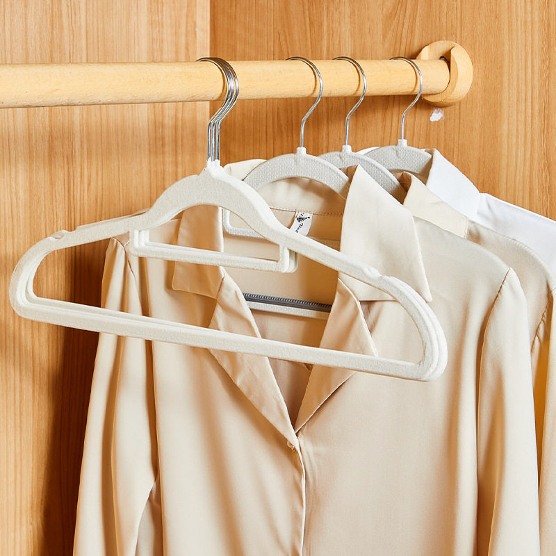 Wholesale Finishing Specialist's Special Flocked Clothes Hanger for Home Hanging Clothes, Non-Slip, Traceless, Anti-Shoulder Corner Drying Clothes, Wet and Dry Use