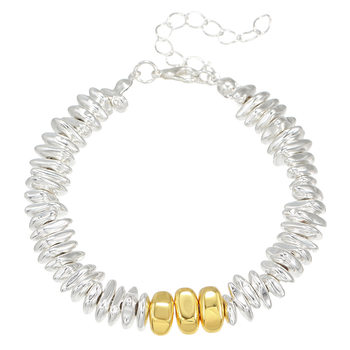 Korean Style Entry Luxury Niche Broken Silver Black Gallstone Bracelet for Women Cold Style Fashionable Girlfriend Beaded Anti-static Bracelet for Women