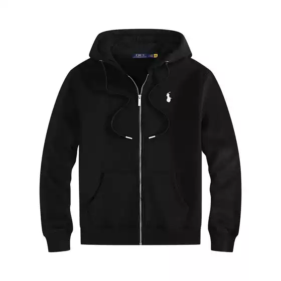 Laf Rl Iron Zipper Cross-Border Trade Sweatshirt Set Embroidered Pony Logo Hooded Cardigan Fleece Casual Jacket for Men