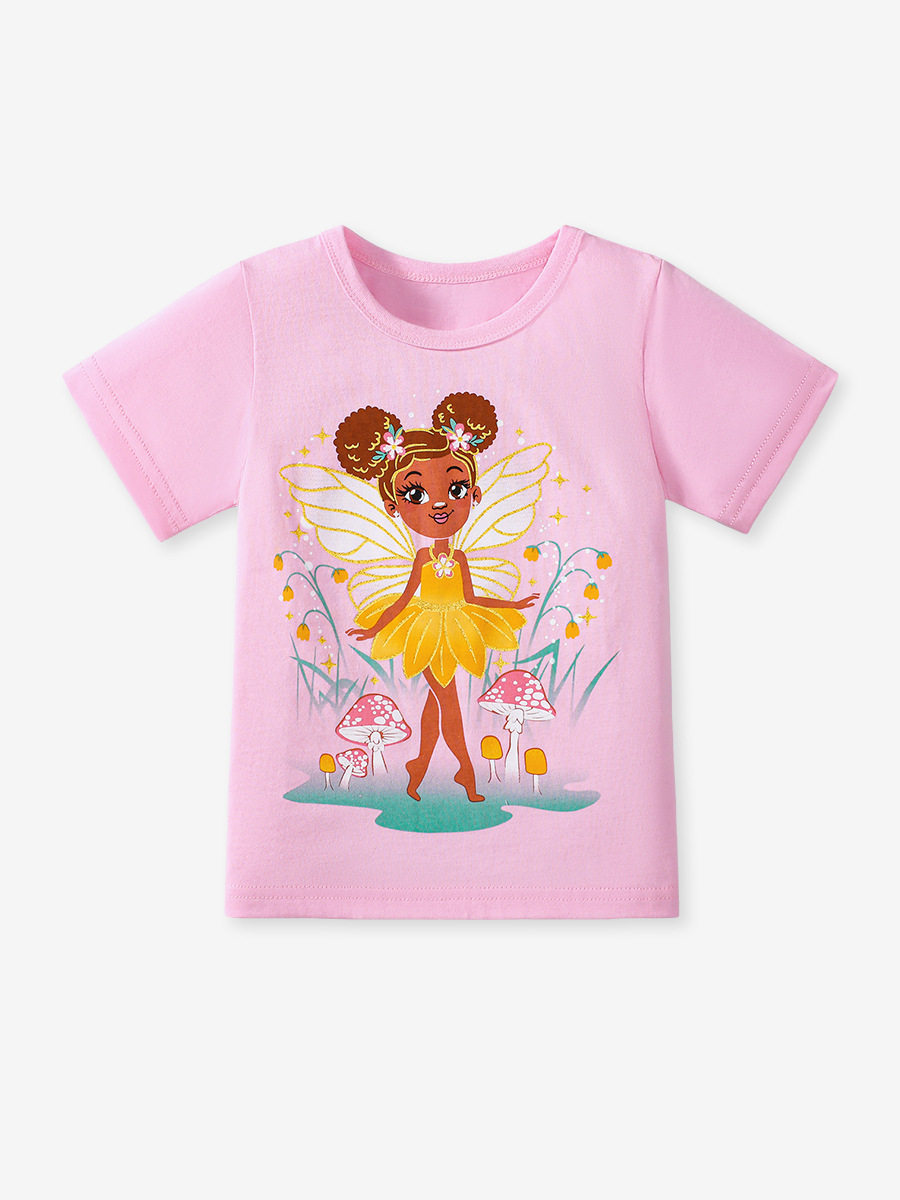 Custom-made Summer Short-sleeve Girls' T-shirt, 2025 New Cotton Girls' T-shirt Set