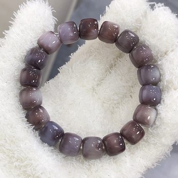 Wisteria Flower Bodhi Bracelet with Large Barrel Beads, Suitable for Finger Wrapping, Soft Buddha Beads, and a Versatile Bracelet for Both Men and Women