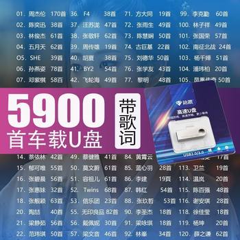 Car Music USB Drive with Lyrics, Chinese and Cantonese Song Collection, Popular Original Songs, Tiktok Trending Songs, USB Drive for Cross-Border Use