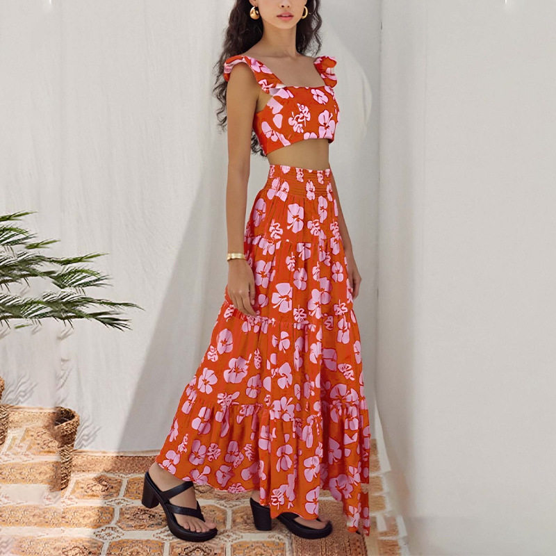 Womens Spring Dress Set Fashionable Sleeveless Top and Dress Elegant Occasion Wear Wholesale Available