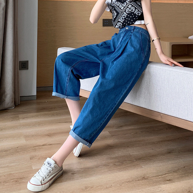 High Waisted Loose Fit Banana Pants Lightweight Trendy Relaxed Fit Cropped Length Casual Wear for Women Wholesale