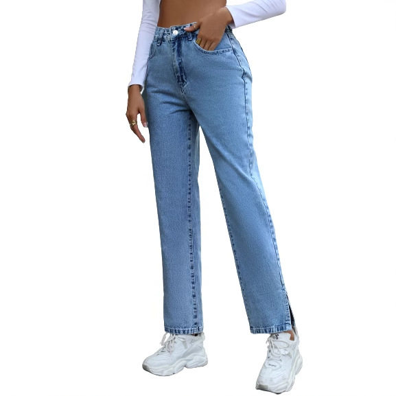 High Waisted Straight Leg Jeans for Women Trendy Style Versatile Design Comfortable Fit Wholesale Availability