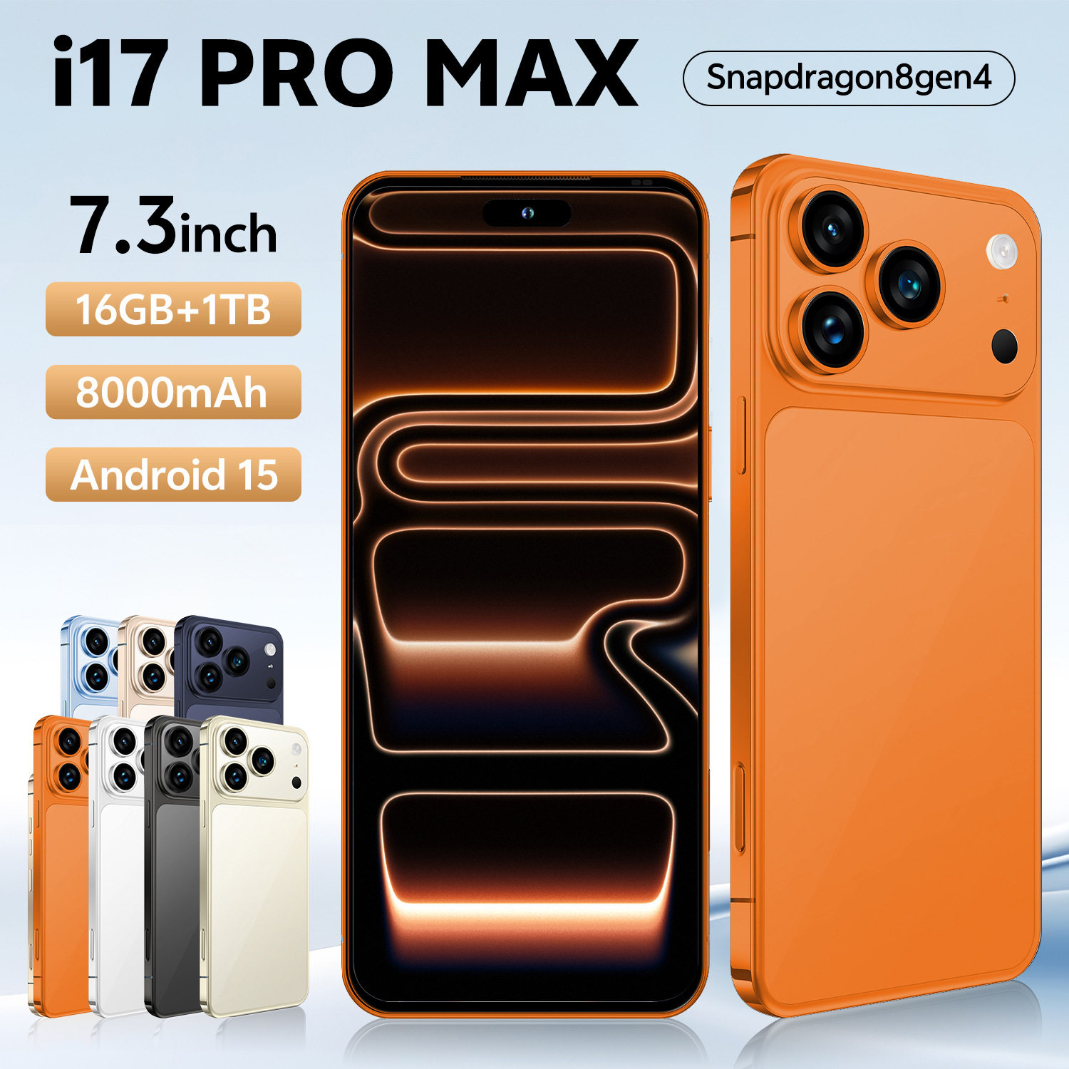 Популярный за рубежом смартфон i17 ProMax Android 16 + 1T с 7,3-дюймовым большим экраном для мобильных телефонов на базе Android. Изображение 1