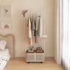 Coat Rack Mobile Clothes Rack Home Bedroom Clothes Dirty Clothes Basket Clothes Rack Floor-Standing Vertical Storage Simple Clothes Rack