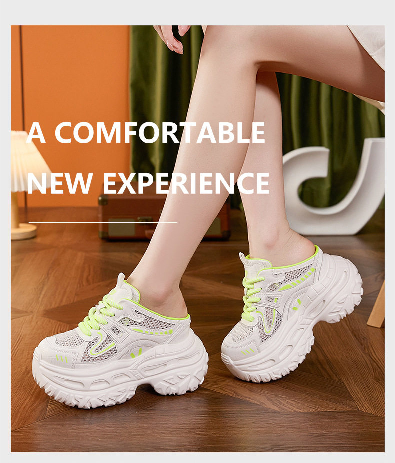 Sandal cao gót nữ hở mũi quai ngang đế dày, gót siêu cao 8 cm, phong cách trẻ trung — Trắng, Xám, Hồng chi tiết 10