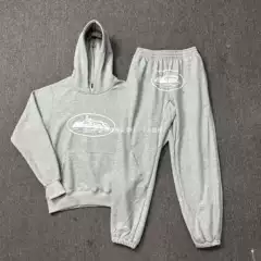 Corteiz Classic Series Ship Print Logo Thin Fleece Alcatraz Hoodie Trendy Unisex Casual Sweatpants