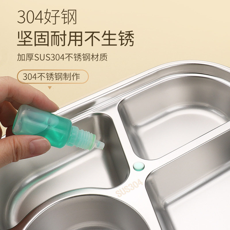 304 Stainless Steel Lunch Box with Soup Bowl Student Office Student Insulated Lunch Box Sealed Square Lunch Lunch Box