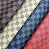 Printed Checkerboard Leather 0.6mm Knitted Bottom Old Flower Plaid PVC Leather Bag Jewelry Packaging Fabric
