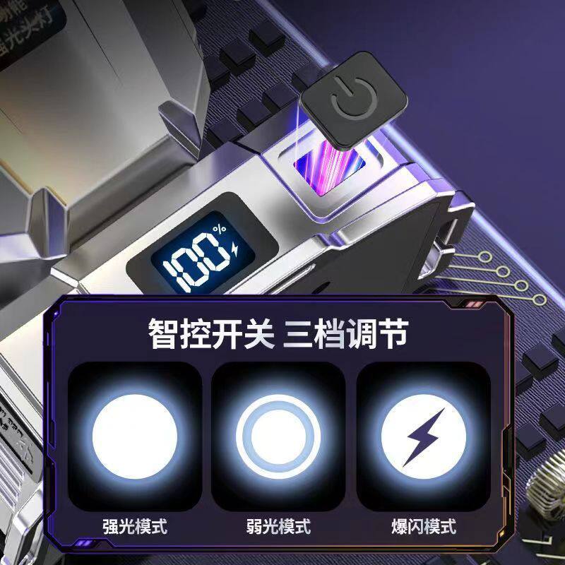 Cross-border headlight strong light long-range rechargeable waterproof super bright head-mounted flashlight long endurance outdoor fishing lamp