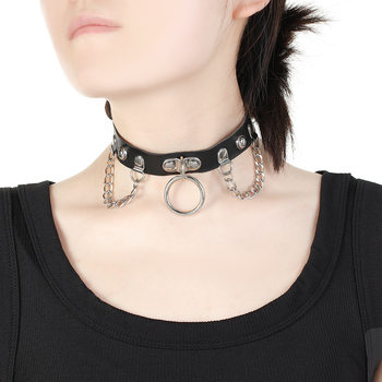 Collar Women's Neck Strap Chain Choker Niche Design Leather Collar High-End Punk Neck Chain Sexy Collar