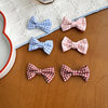 Korean style plaid bow accessories DIY hair rope hair card material clothing accessories small fresh sweet bow tie wholesale