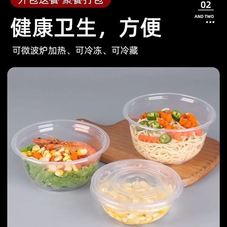 Disposable Bowl and Chopsticks suit Tableware Household Thickened New Year Wedding Dining Table Plastic Rice Bowl with Chopsticks with Lid High Temperature Resistance