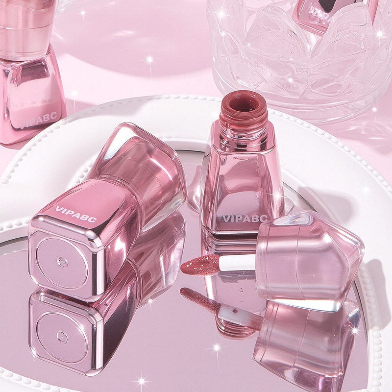 Vipabc Water-Glossy Mirror Pouty Lips, Moisturizing, Delicate, Clear and Natural, Students' Whitening Water-Glossy Pouty Lip Glaze Without Makeup