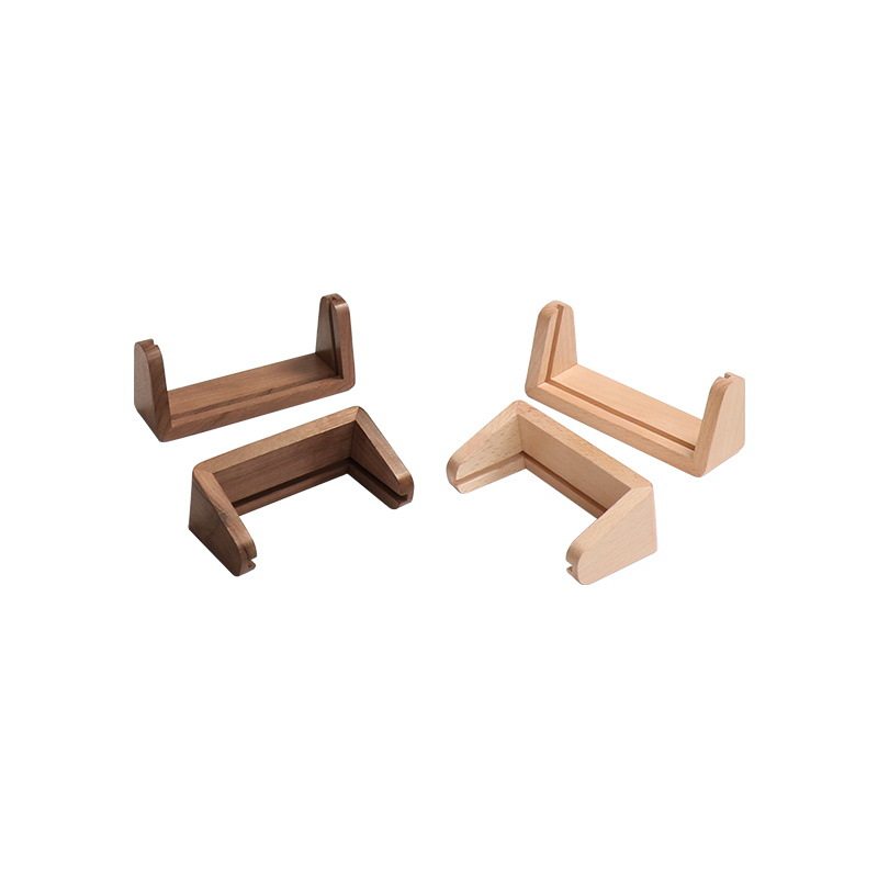 U-Shaped Solid Wood Base Acrylic Board Walnut Photo Frame Wooden Desktop Conference Sign Calendar Beech Dining Sign Display