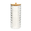 New creative diamond pattern cotton storage box multi-purpose desktop finishing box with lid cylindrical wooden lid storage box