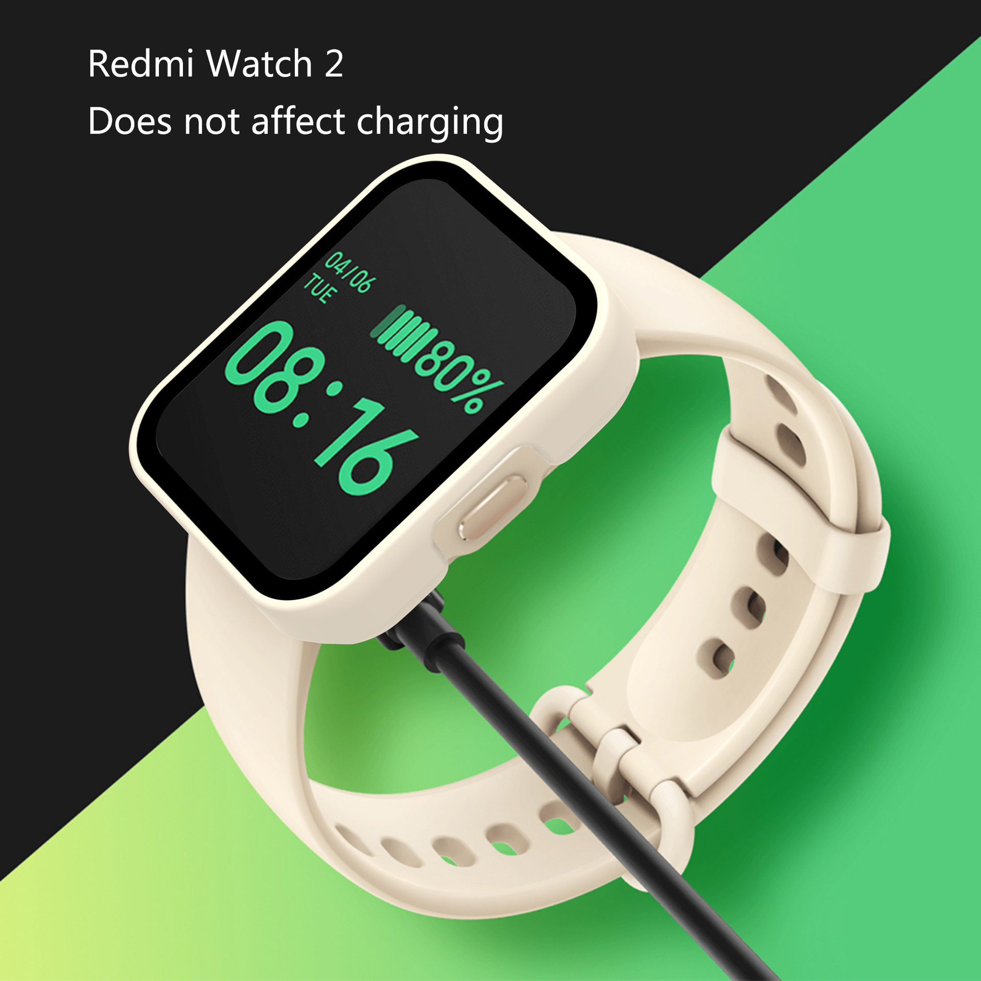 Suitable for Redmi Watch2 Lite Overseas Version, Tempered Glass Integrated Case for Redmi Watch 2