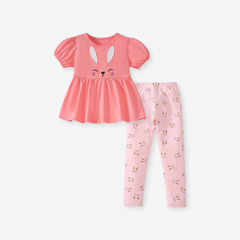 Pakaian Anak Baru Tahun, Set Anak Perempuan Katun, Set Anak Kelinci Kartun