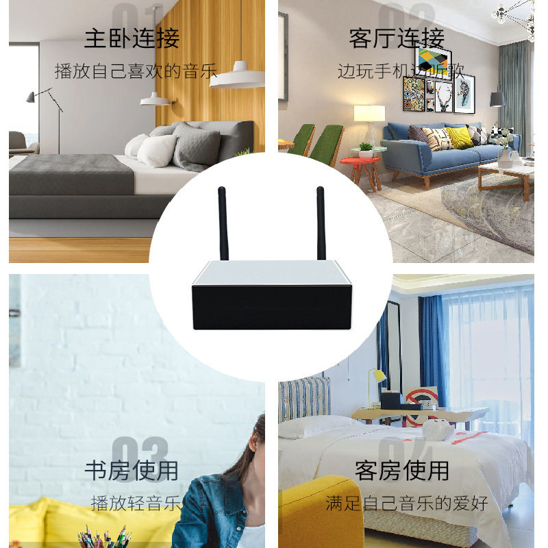 New Wa30 Mini Network Streaming Player Qplay Streaming Music Wifi Bluetooth Audio Amplifier