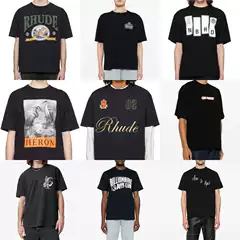 European Size Cotton t Men's Short-Sleeved Retro Men's Printed Clearance T-Shirt American Pattern Loose t Ready Stock Trendy Brand Casual