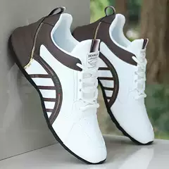 Men's Spring New Shoe Leather Waterproof Bag Bottom Sports Shoes Men's High end Soft Bottom Casual Dad Trendy Shoes Cross border