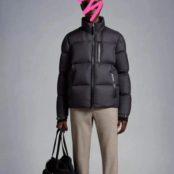 Samsung 95 down Mon Men's Short down Jacket with Leather Patchwork, Winter Thickened New Men's Coat