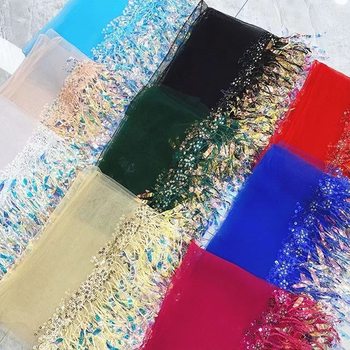 Ethnic style banana sequins lace dance clothing accessories color tassel handmade beard stage clothing DIY flower