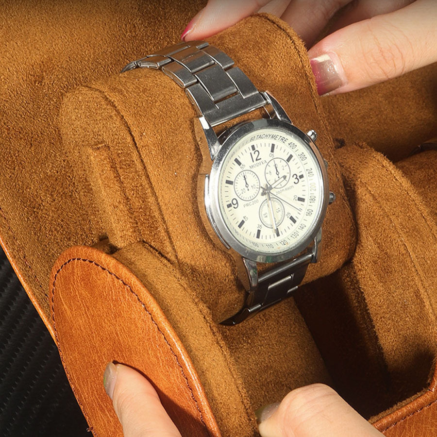 Brown and Black Portable Cross-Border Watch Box Storage Box Watch Display Box Strap Mechanical Watch Jewelry Box