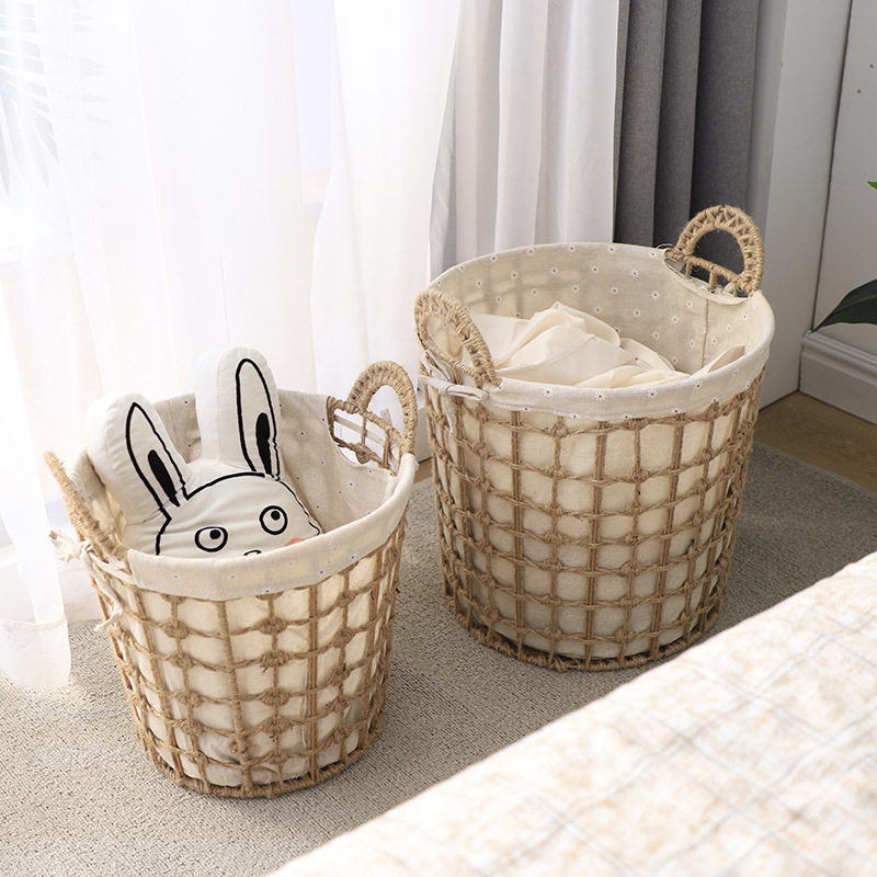 Creative Hotel Hotel Rattan Straw Pastoral Storage Basket Storage Basket Woven Sundries Storage Basket Dirty Clothes Basket Basket