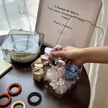 Transparent Flip-Top Storage Box Desktop Storage Simple Dust-Proof Storage Box Dust-Proof Storage Coffee Table Storage Box Pet Box