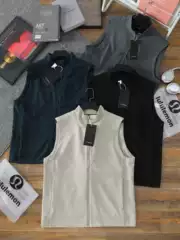 Cross-Border Branded Lulu Men's Autumn and Winter Sports Casual Fashion Versatile Stand Collar Vest Solid Color Jacket Outdoor