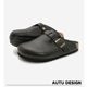 Thick-soled Genuine Leather Burken Shoes Men's Summer Sandals and Slippers Retro Baotou Half-sop Commuter All-match Lazy Casual Muller Shoes
